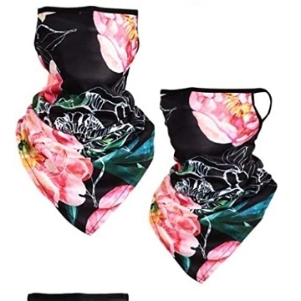 Floral ear loop gaiter mask headband accessories